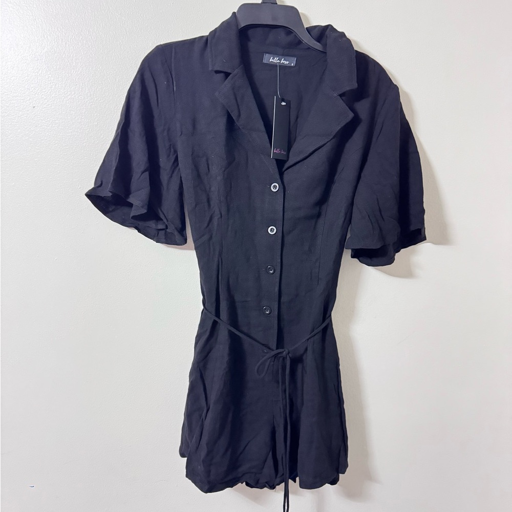 Elegant Black Button-Down Jumpsuit